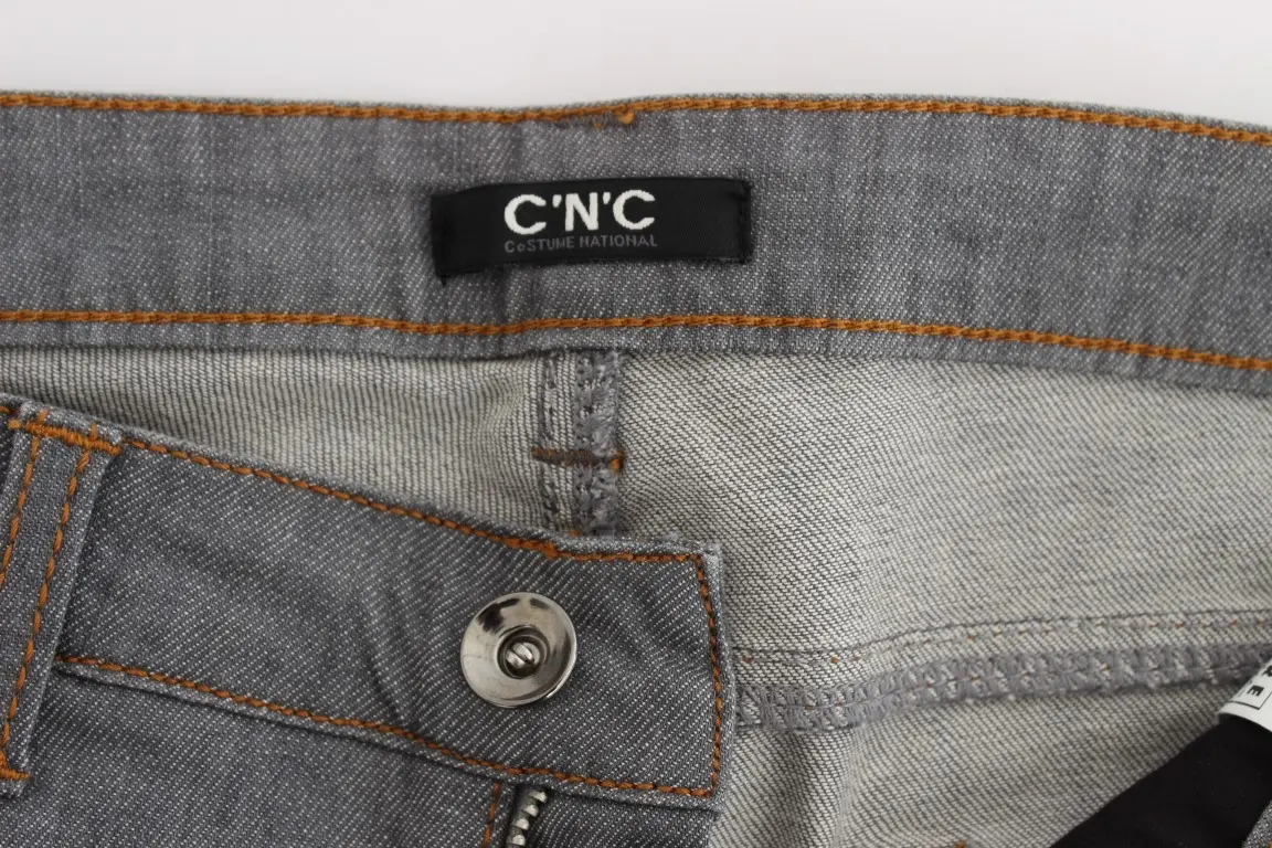 Jeans Costume National Gray Cotton Regular Fit Denim Jeans