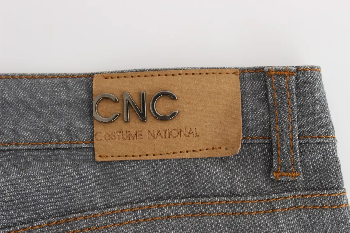 Jeans Costume National Gray Cotton Regular Fit Denim Jeans