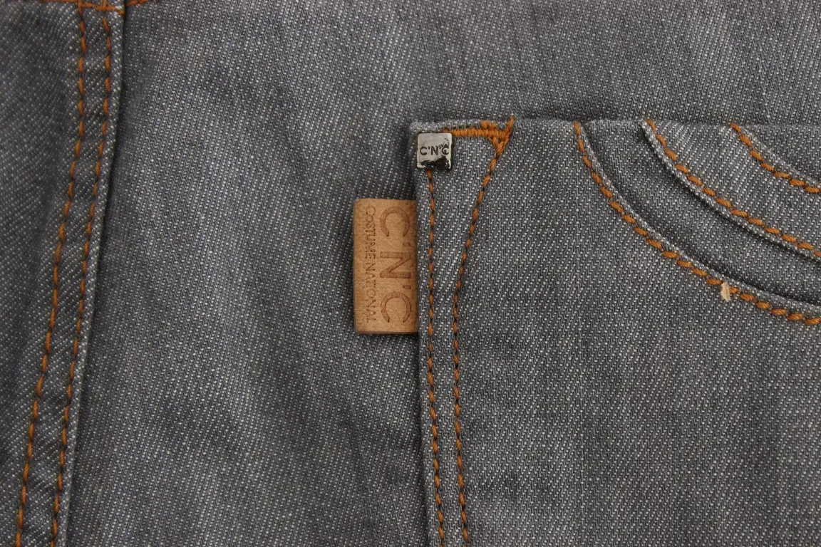 Jeans Costume National Gray Cotton Regular Fit Denim Jeans