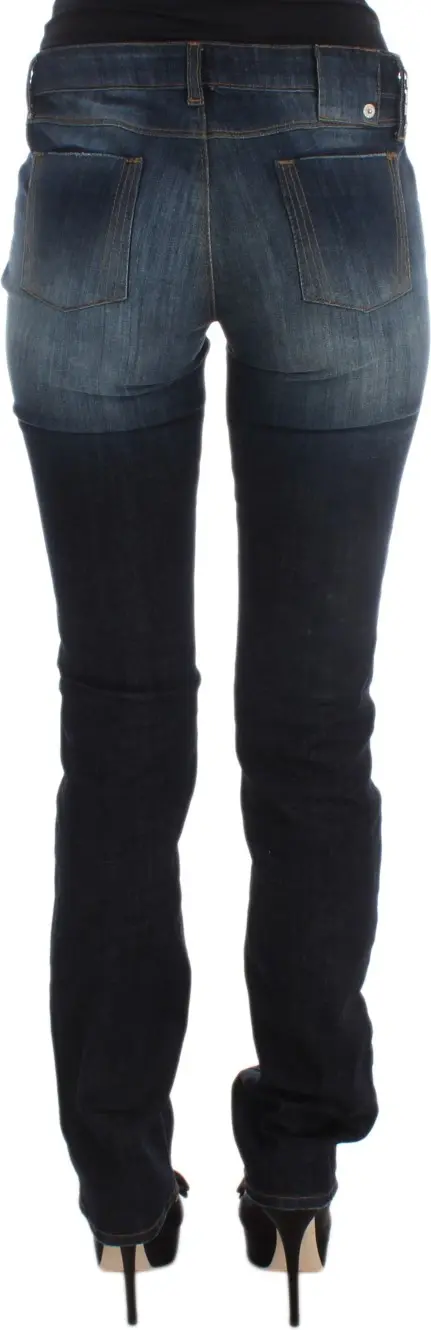 Jeans Costume National Blue Cotton Slim Fit Bootcut