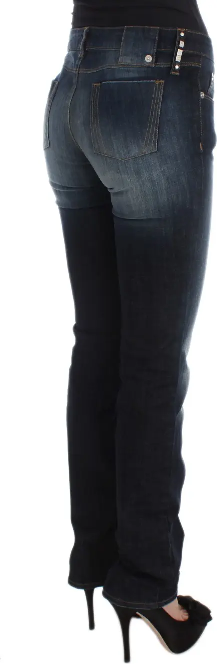 Jeans Costume National Blue Cotton Slim Fit Bootcut