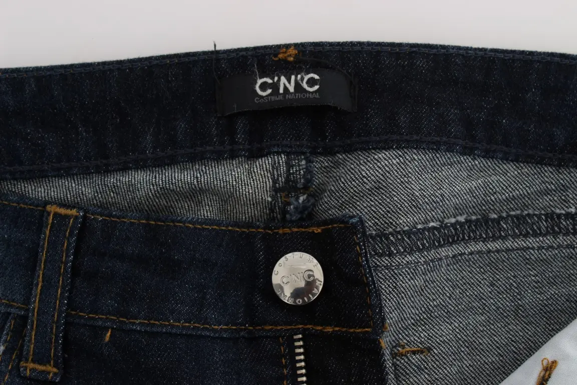 Jeans Costume National Blue Cotton Slim Fit Bootcut