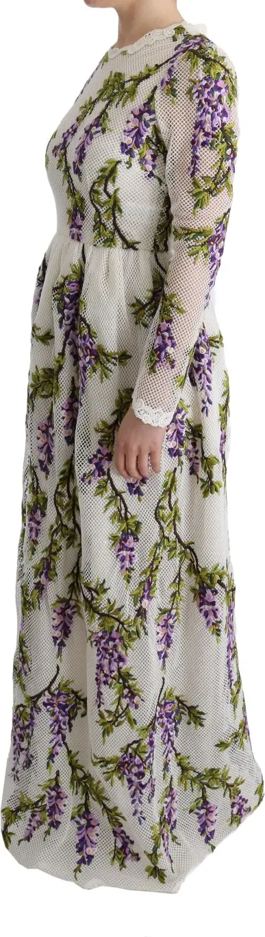 Dress Dolce & Gabbana White Floral Embroidered Maxi