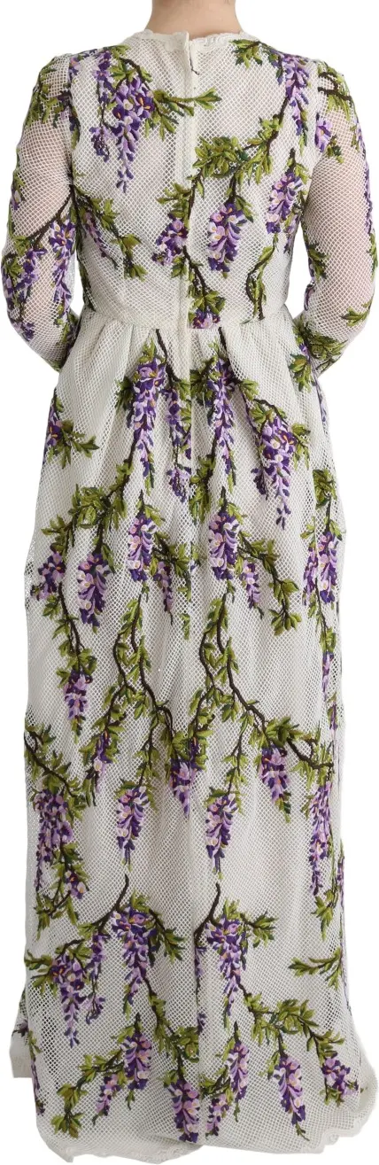 Dress Dolce & Gabbana White Floral Embroidered Maxi