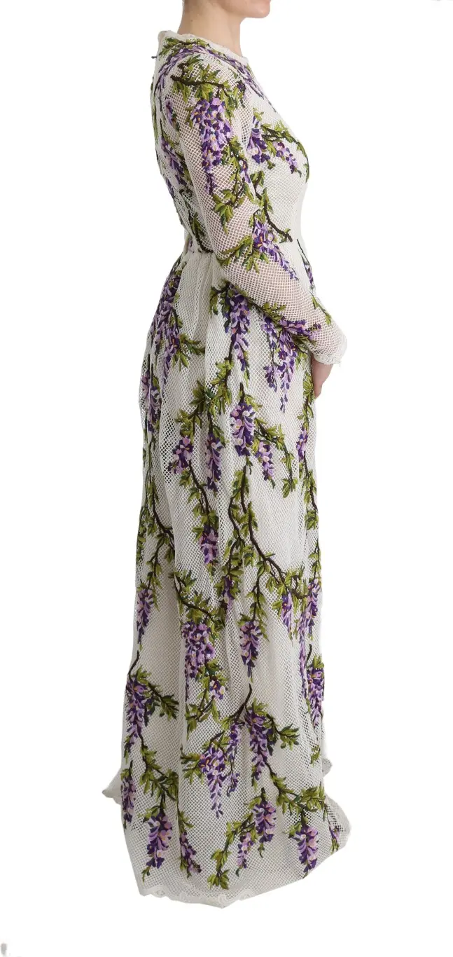 Dress Dolce & Gabbana White Floral Embroidered Maxi
