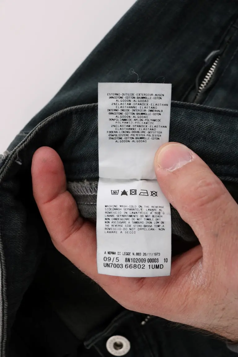 Jeans Costume National Gray Cotton Superslim Denim
