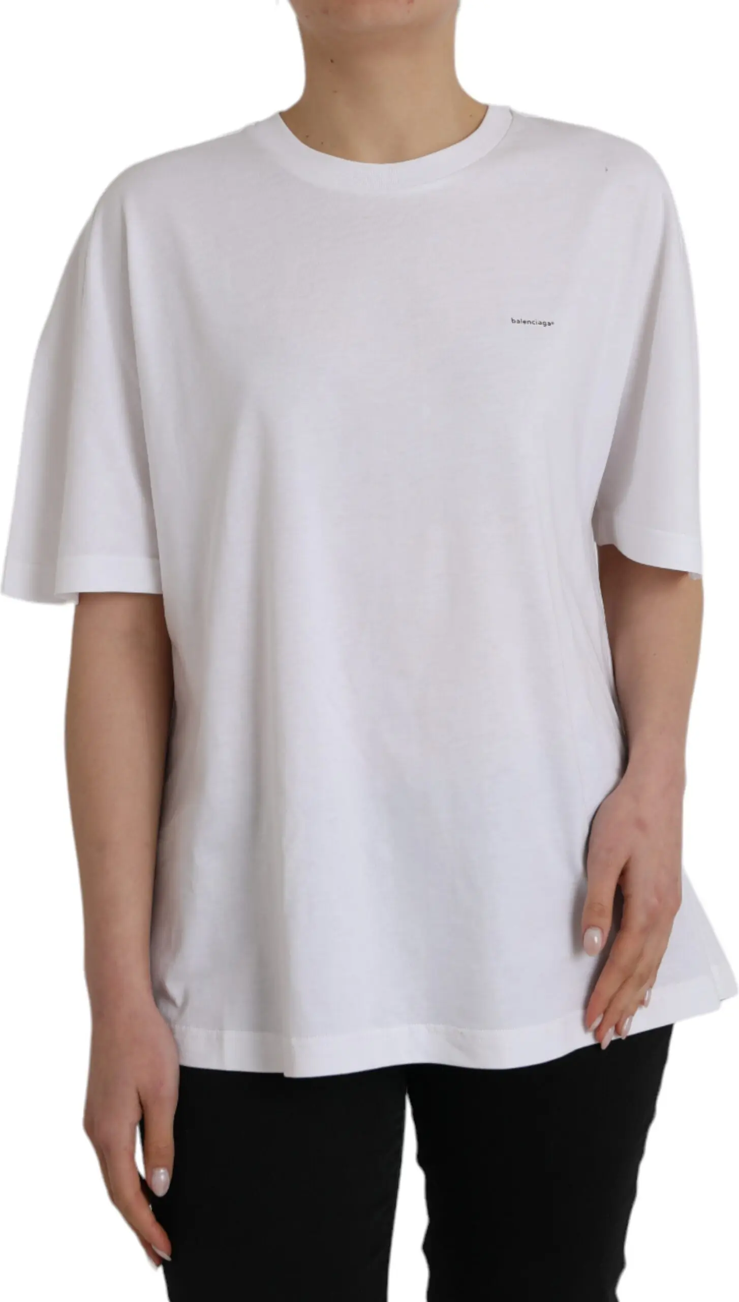 T-shirt Balenciaga White Cotton Crew Neck Short Sleeves