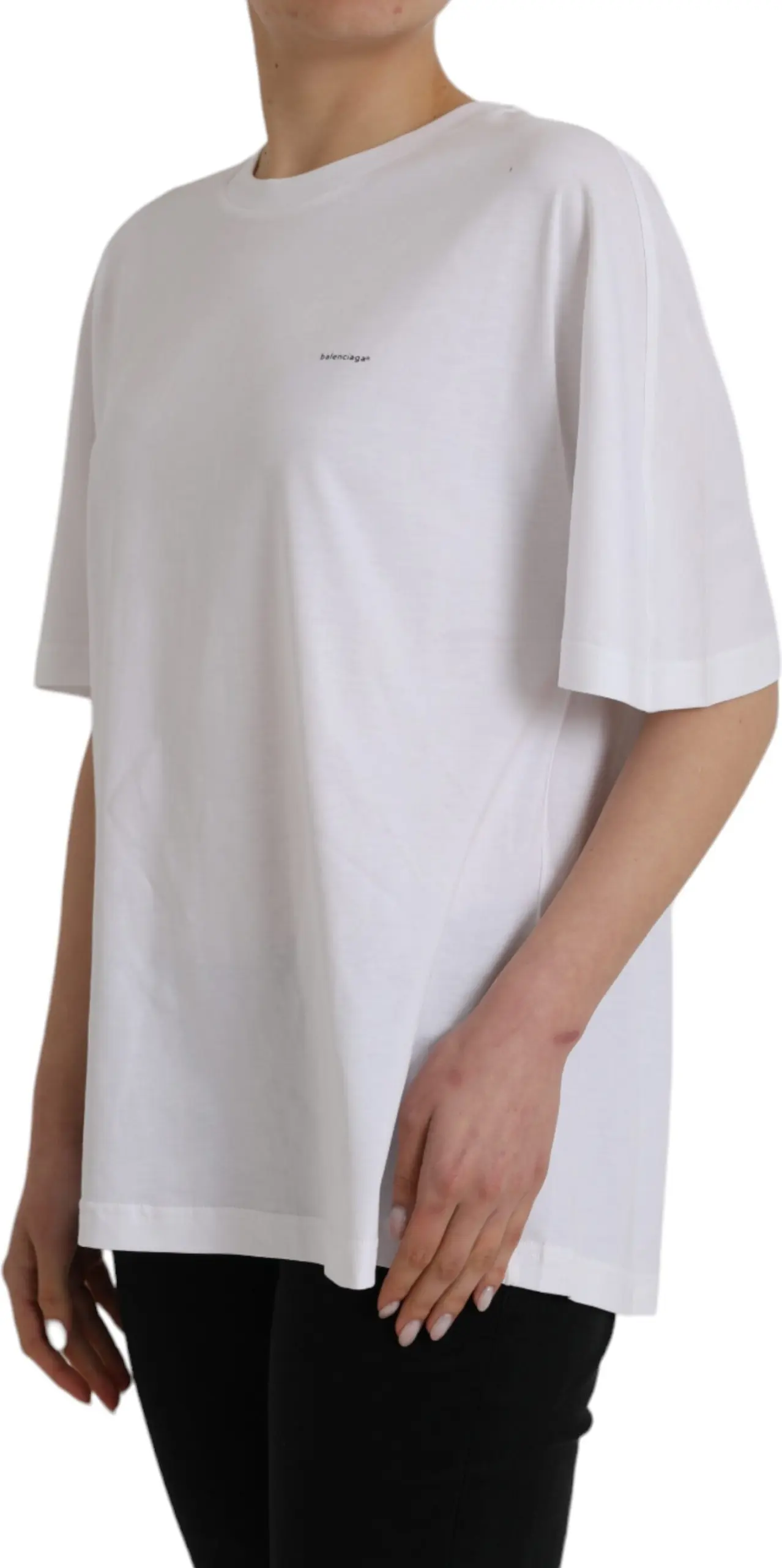 T-shirt Balenciaga White Cotton Crew Neck Short Sleeves