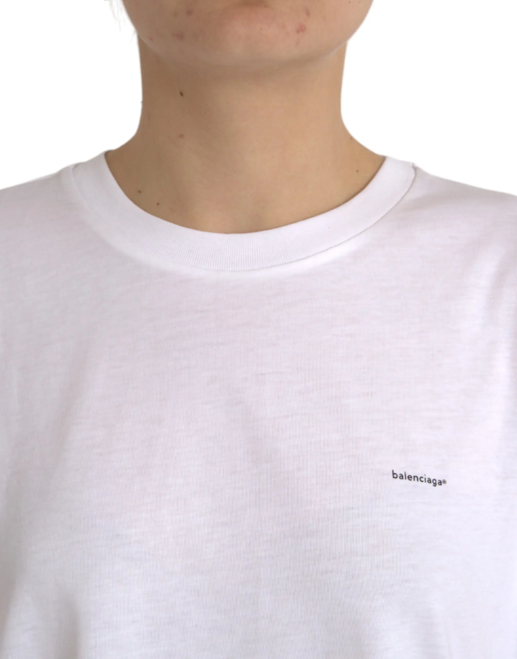 T-shirt Balenciaga White Cotton Crew Neck Short Sleeves