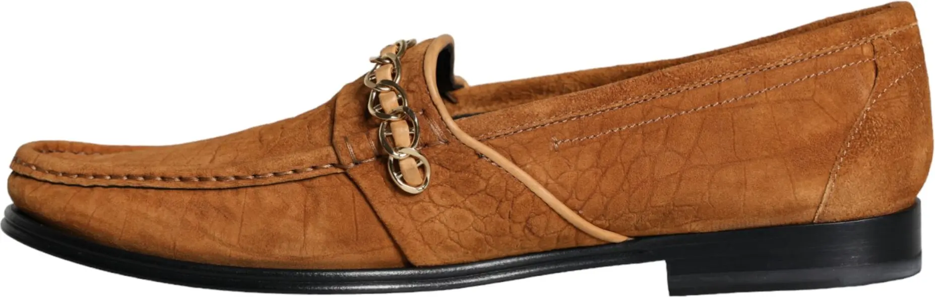 Loafer Dolce & Gabbana Коричневые Бархатные Кожаные Туфли-Мокасины без Шнуровки с Логотипом