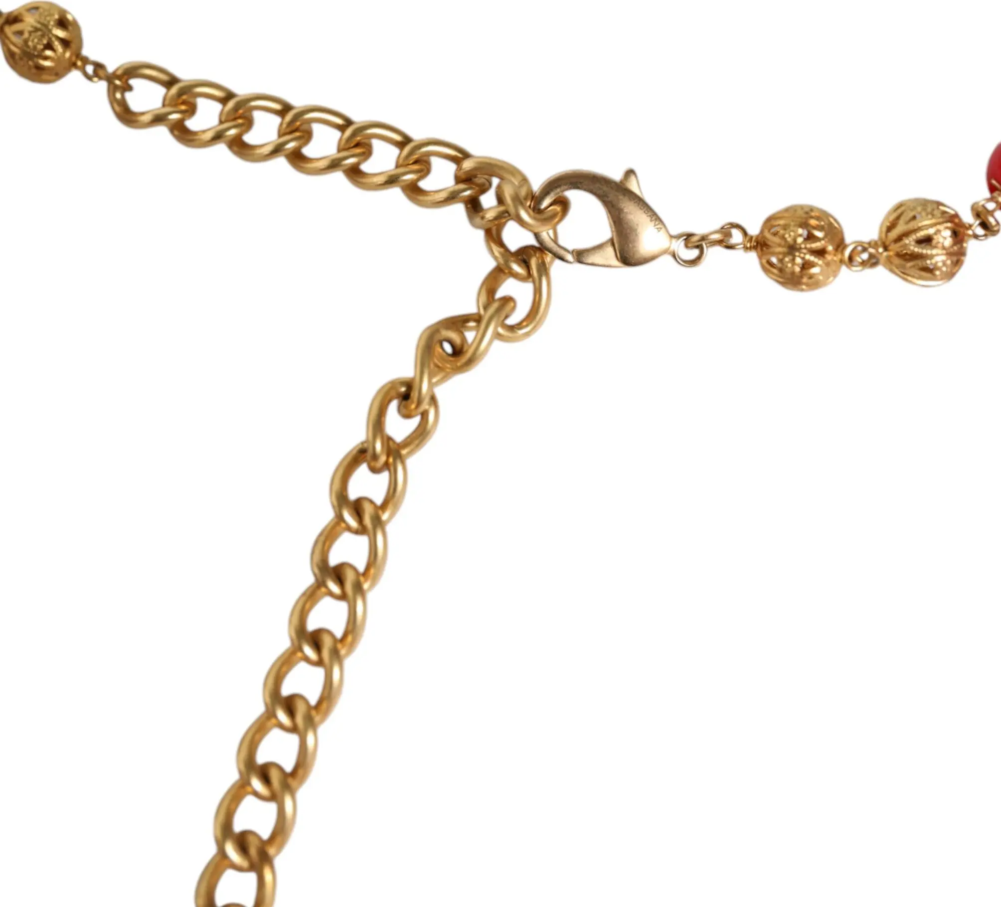 Dolce & Gabbana Gold Brass Red Fur Crystal Waist Torero Belt kamari