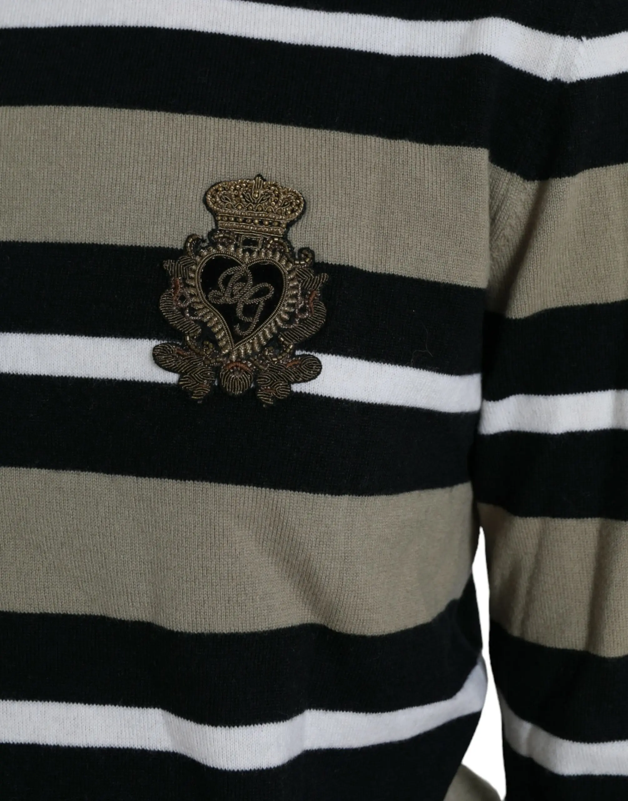 Dolce & Gabbana jipelirli sviter ko'p rangli chiziqli jun logotipli jipelirli sviter