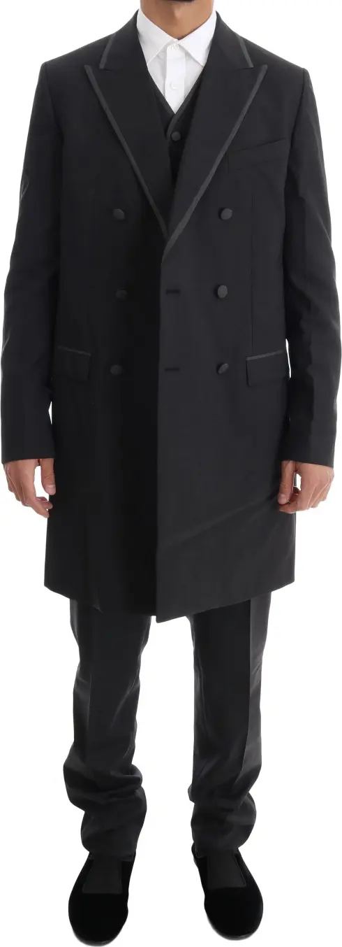 Dolce & Gabbana Kulrang Jun Streych Kostyum