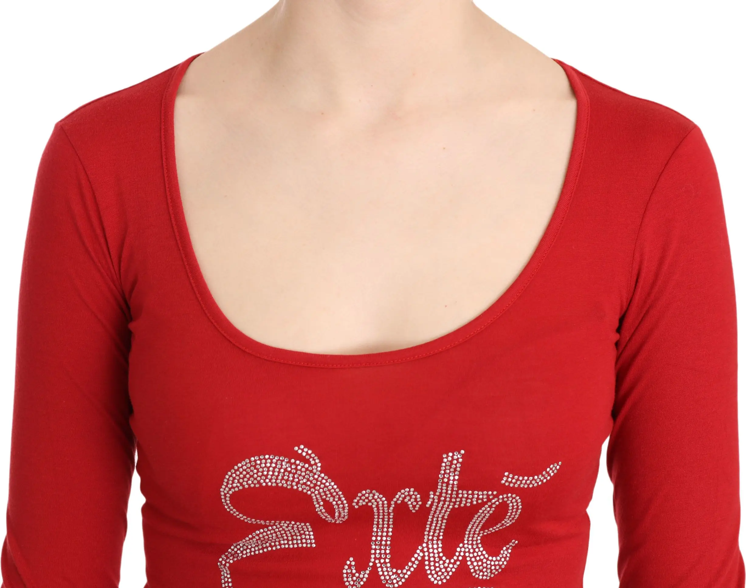 Blouse Exte Crystal Beaded Long Sleeve Top