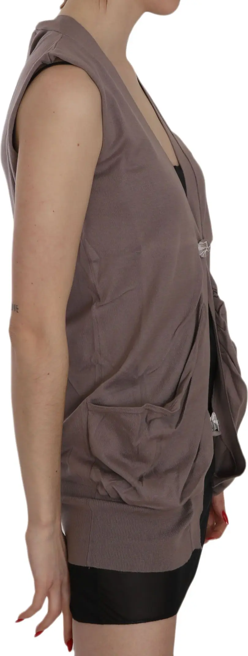 Sleeveless Cardigan Top Vest Think Pink