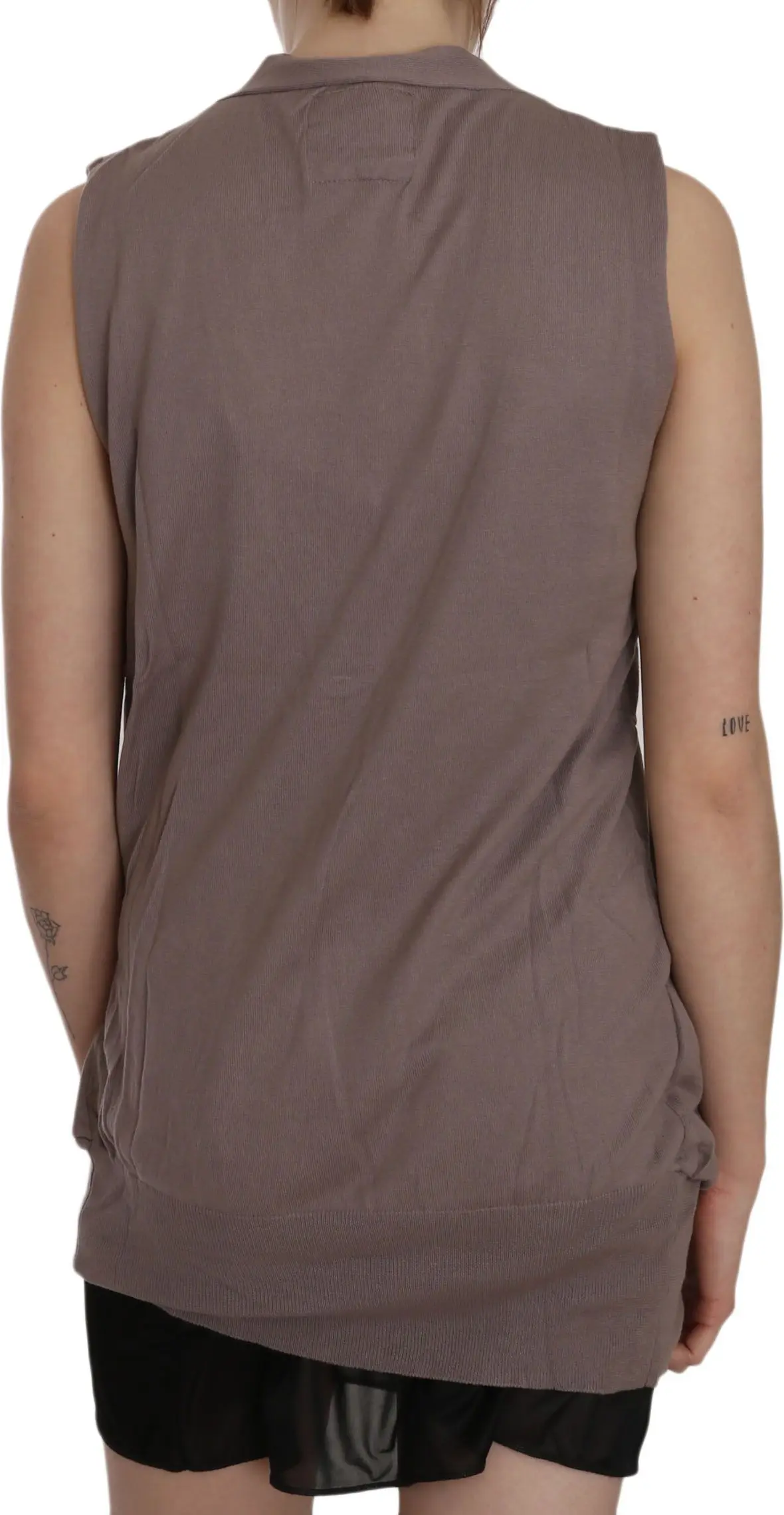 Sleeveless Cardigan Top Vest Think Pink