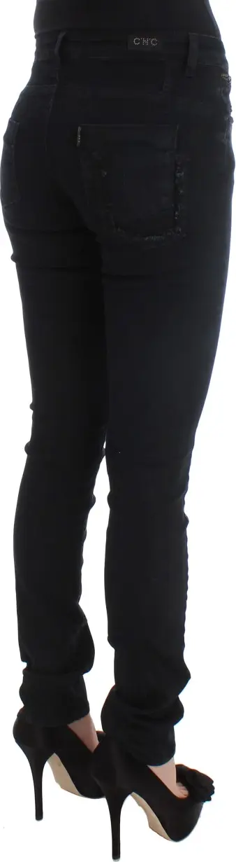 Jeans Costume National Black Cotton Slim Fit
