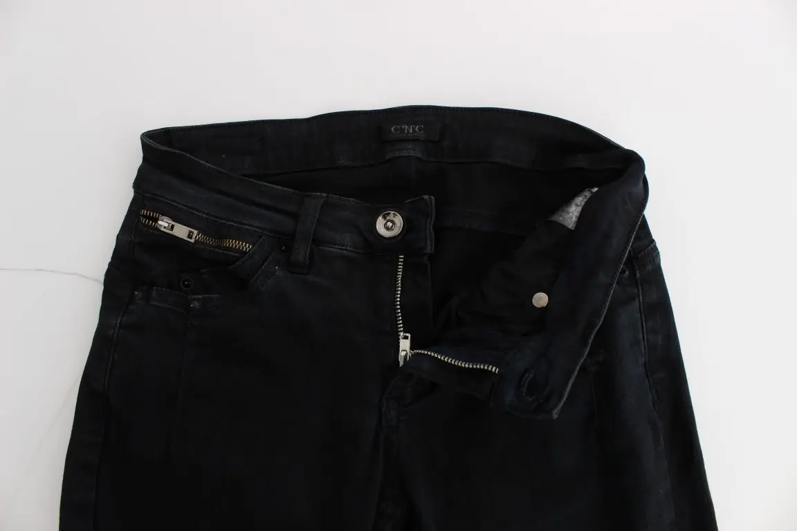 Jeans Costume National Black Cotton Slim Fit