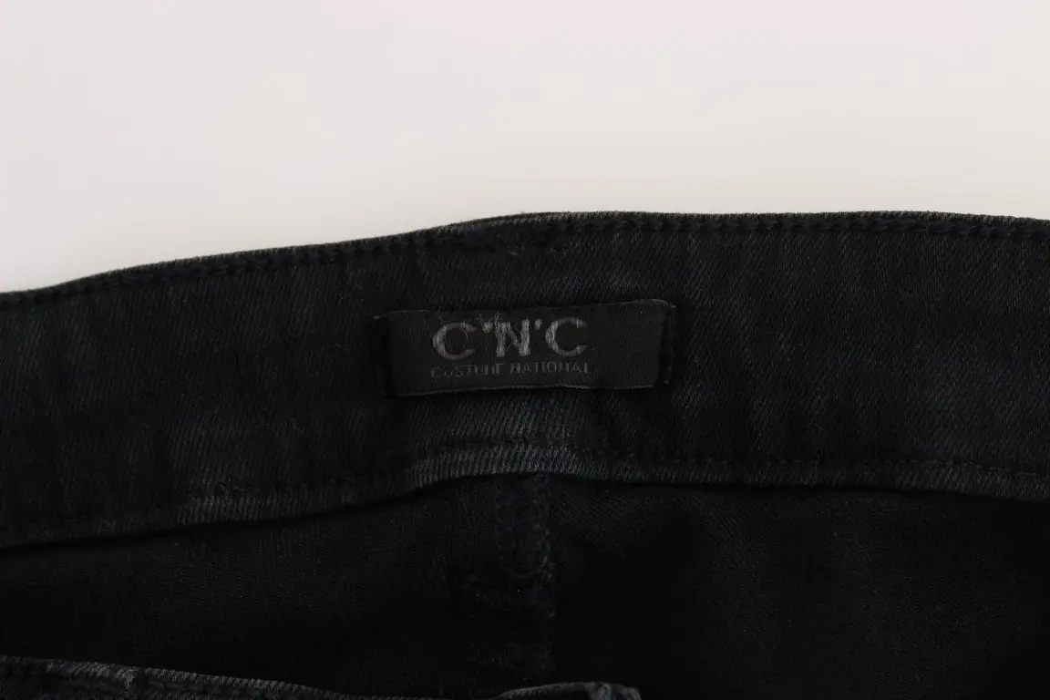 Jeans Costume National Black Cotton Slim Fit