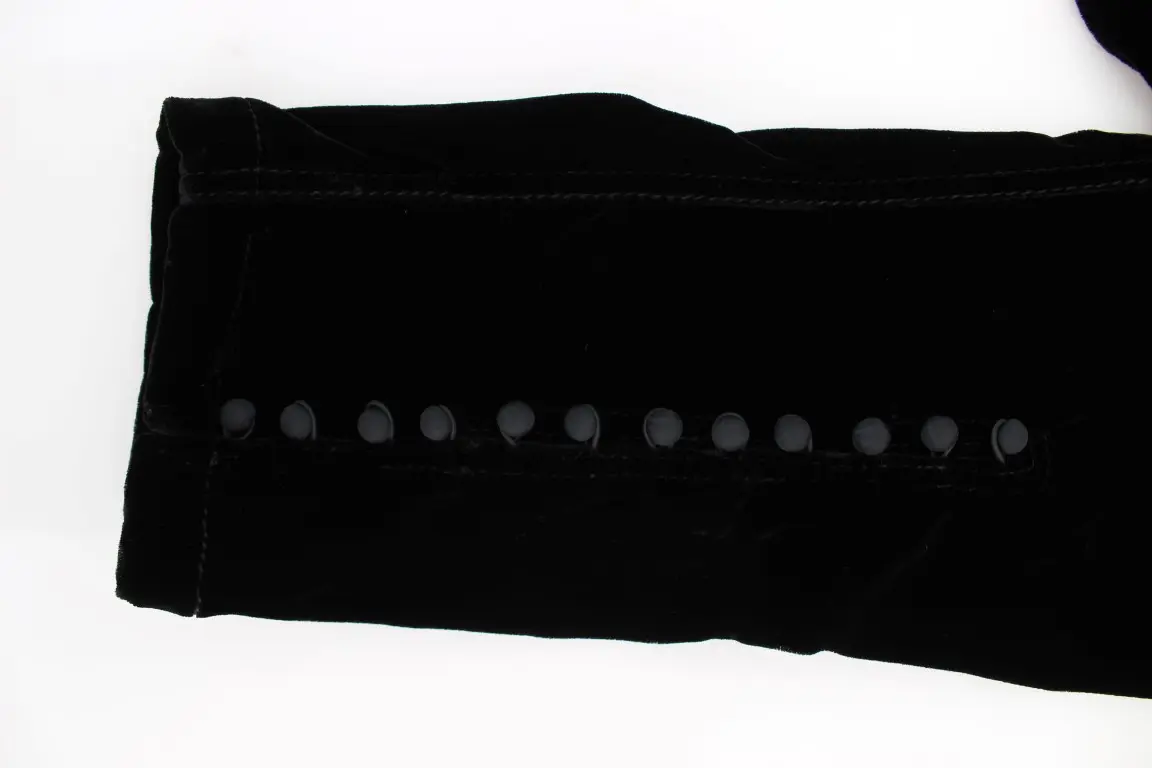 Pants Ermanno Scervino Black Viscose Blend Velvet Slim Fit