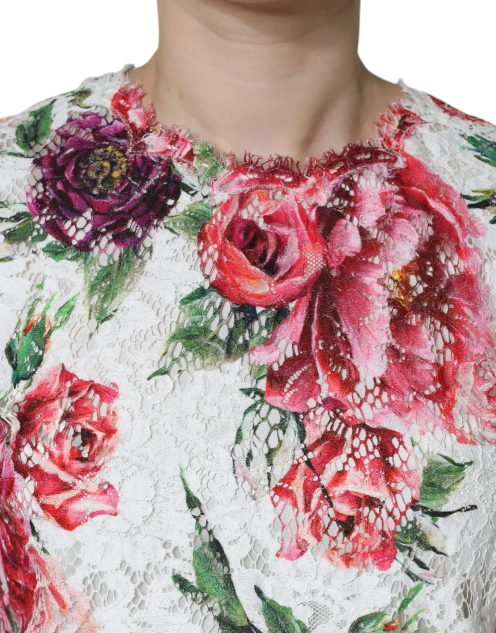 Dolce & Gabbana oqıęzli pionı gulı ipıkalari bilan ko'ylak