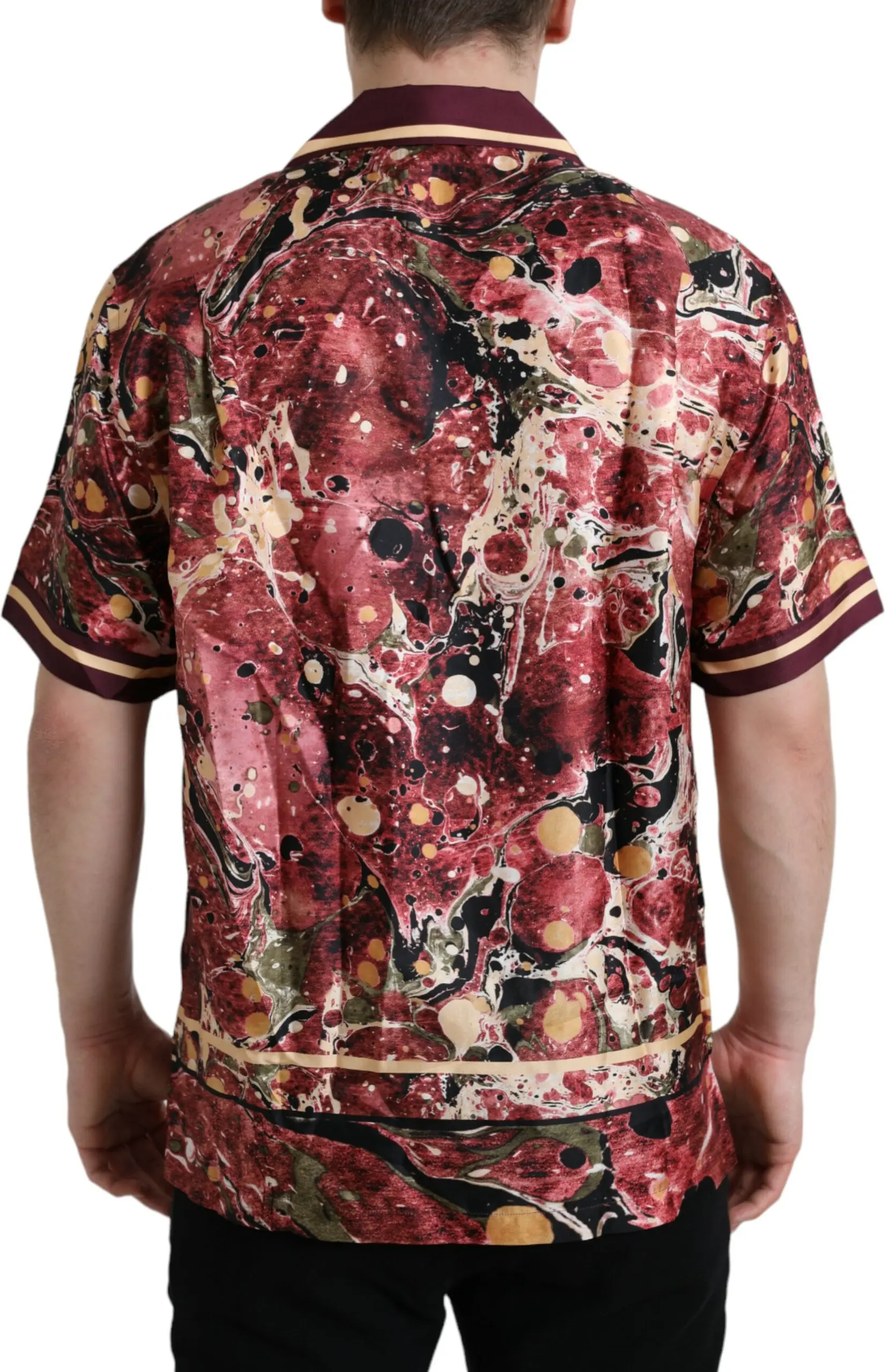 Shirt Dolce & Gabbana Multicolor Button Down Silk Shirt
