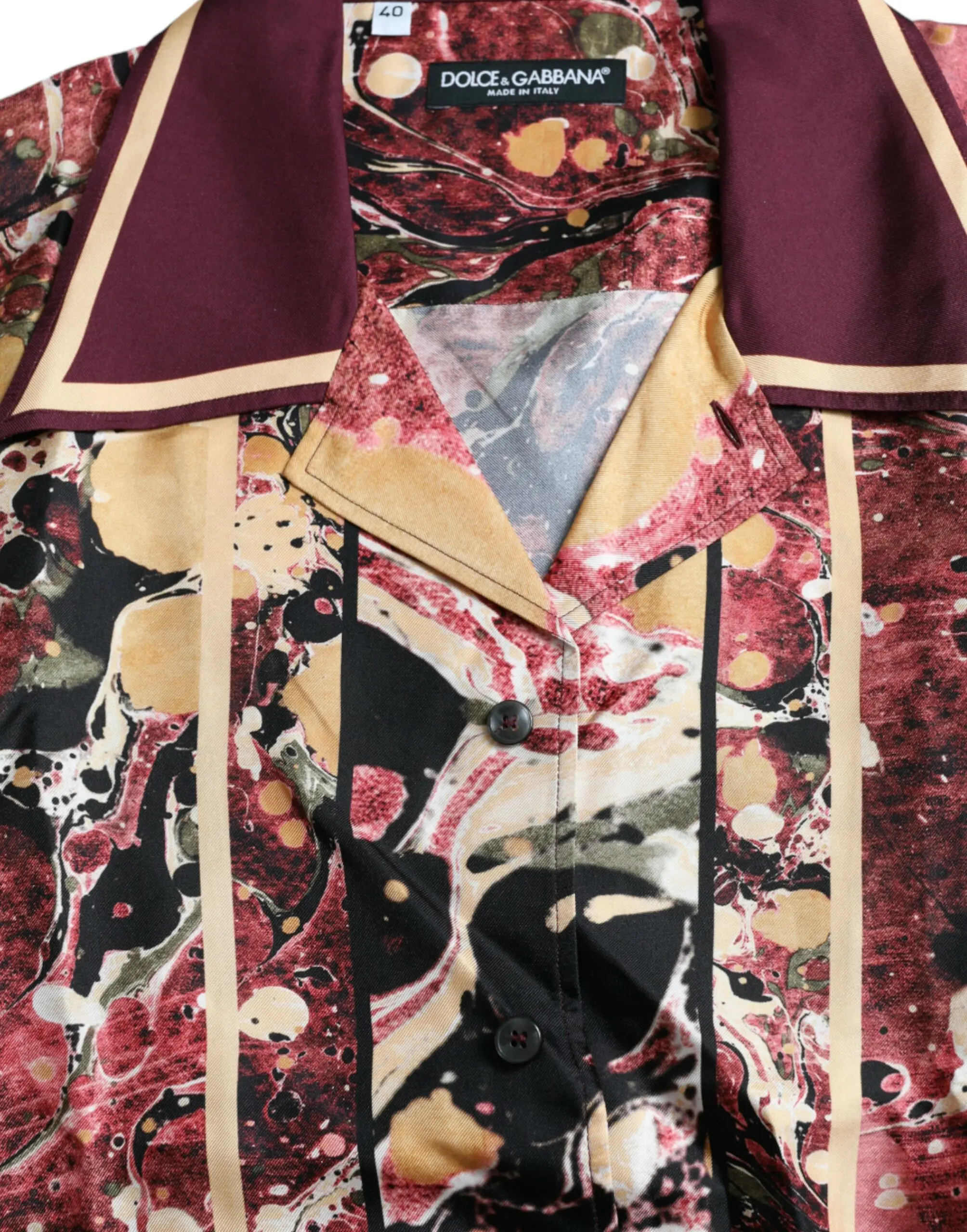 Shirt Dolce & Gabbana Multicolor Button Down Silk Shirt