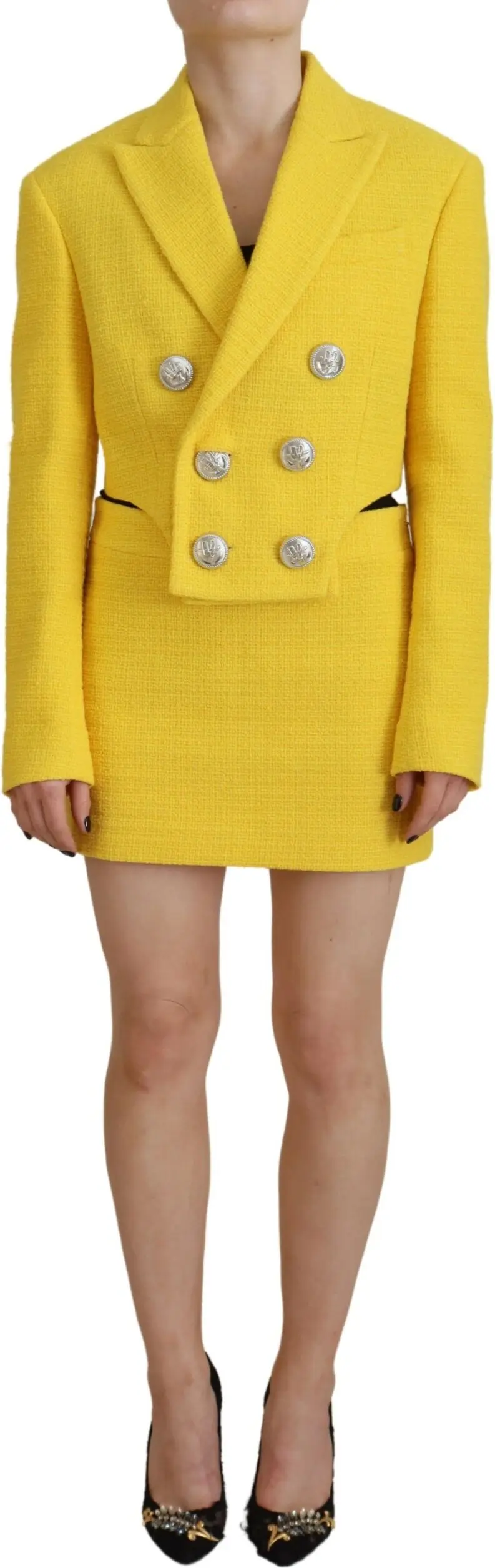 Kostyum Dsquared2 Sari Zig'ir Tana Mini Kostyum Bluzasi va yubka to'plami