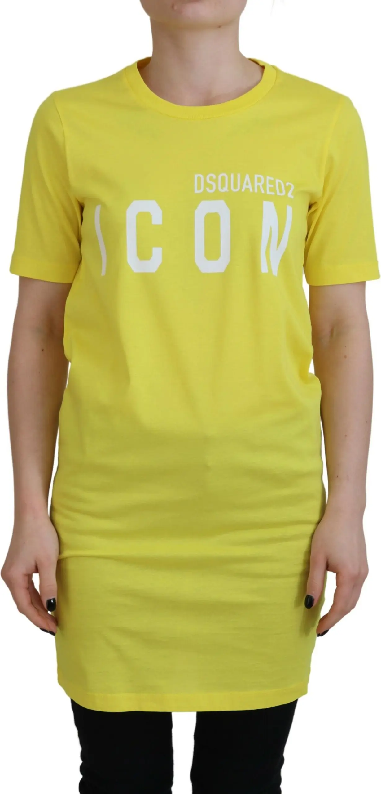 Футболка с круглым вырезом Dsquared2 Желтый ХлопокShiny Icon Renny Dress
