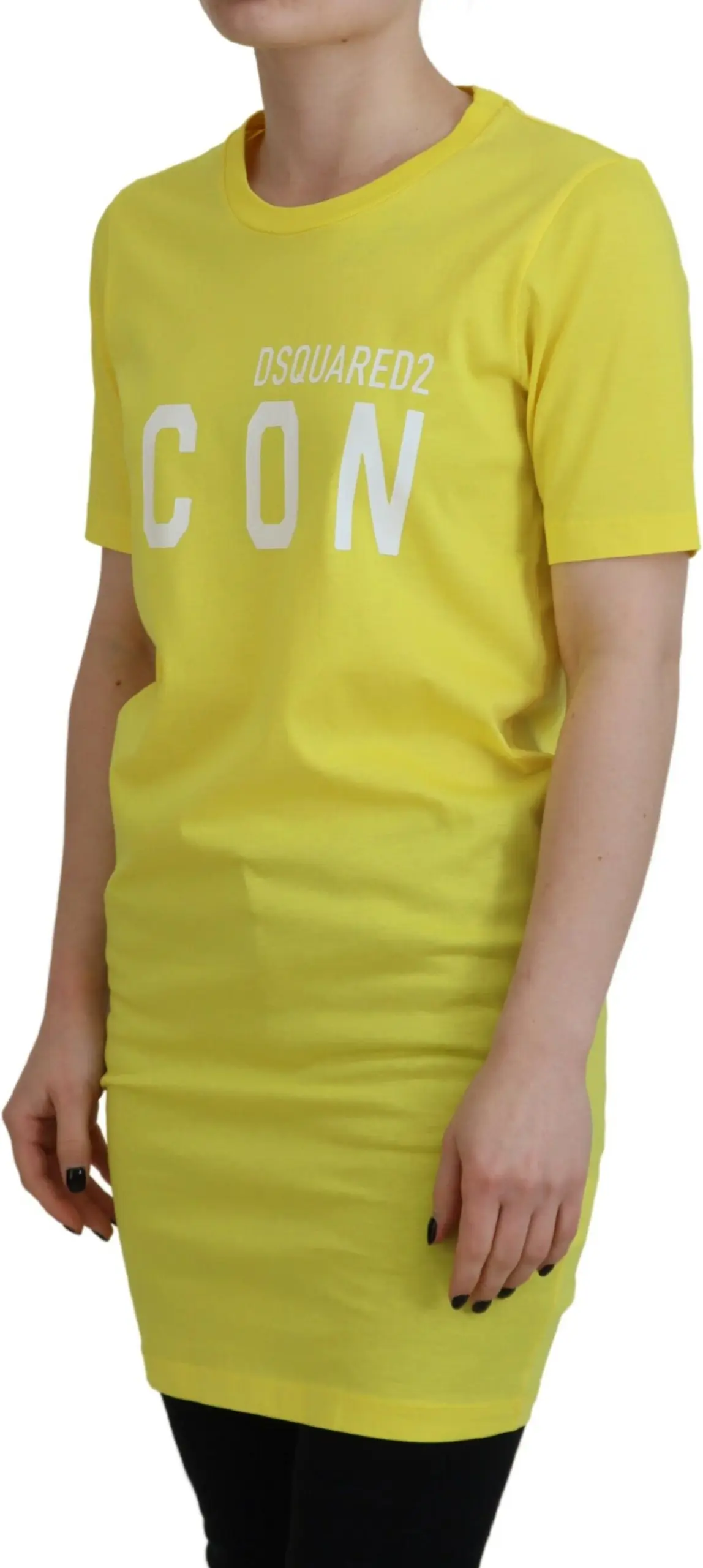 Футболка с круглым вырезом Dsquared2 Желтый ХлопокShiny Icon Renny Dress