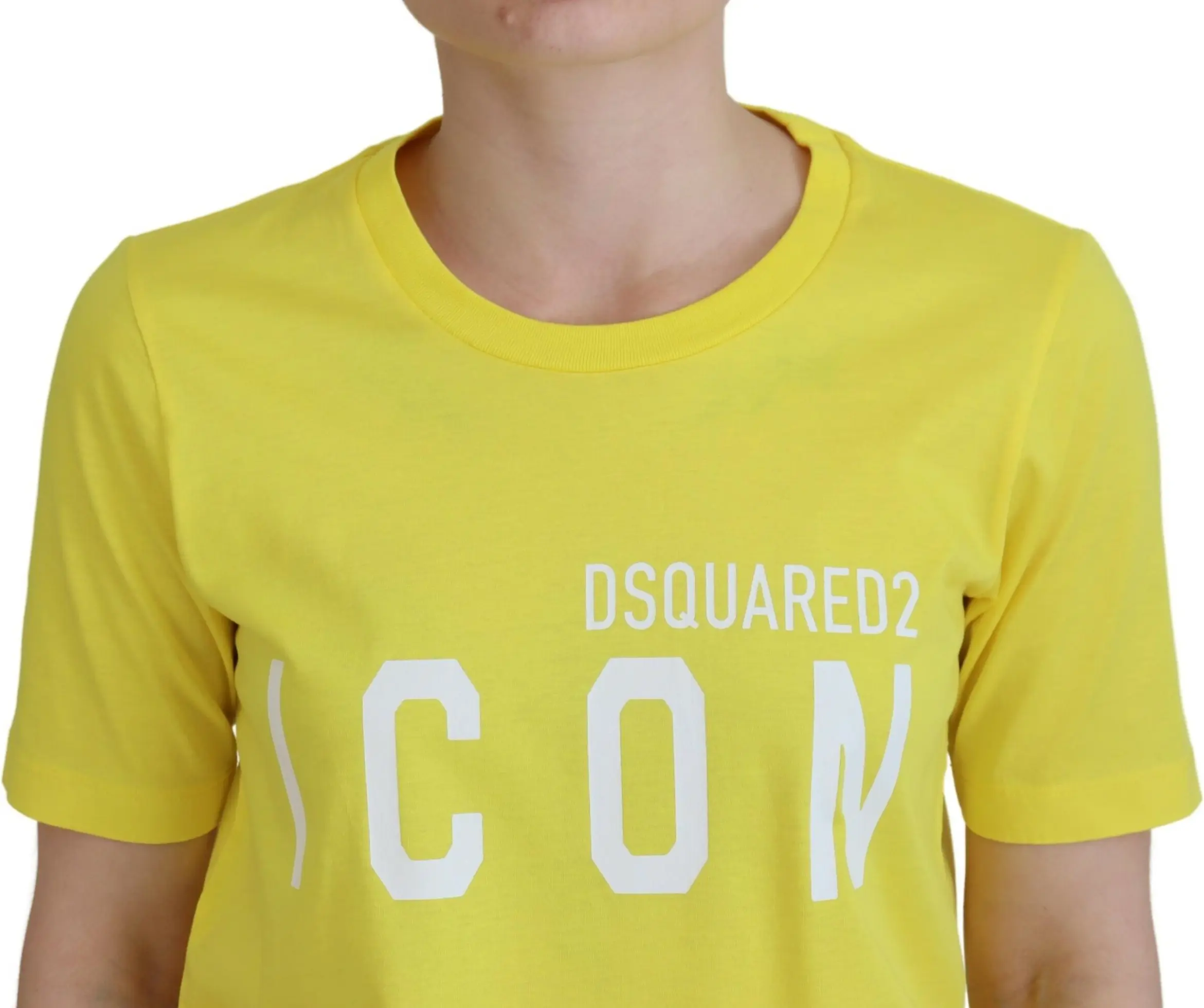Футболка с круглым вырезом Dsquared2 Желтый ХлопокShiny Icon Renny Dress
