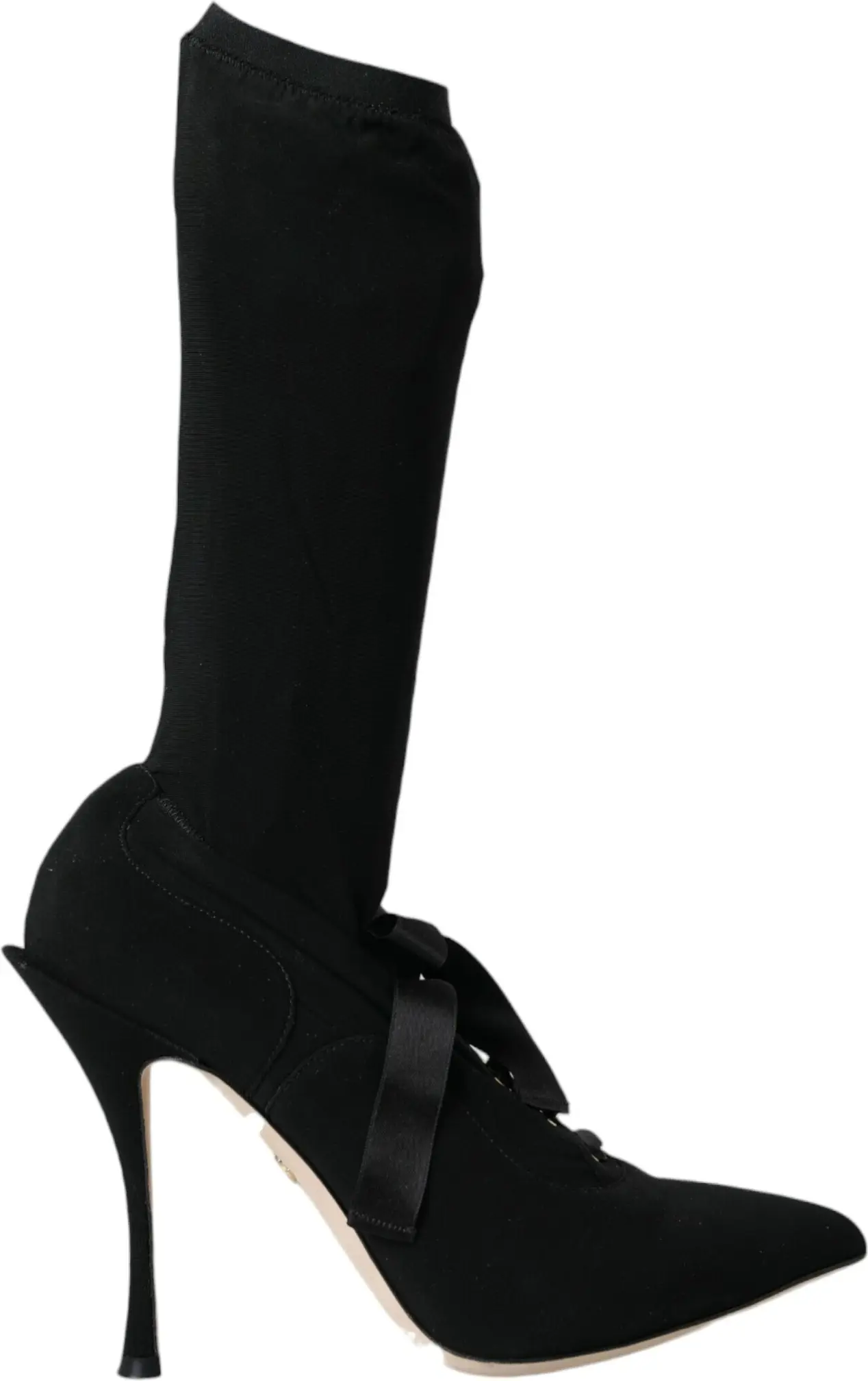 Boots Dolce & Gabbana Black Stiletto Heels Mid Calf Boots Shoes