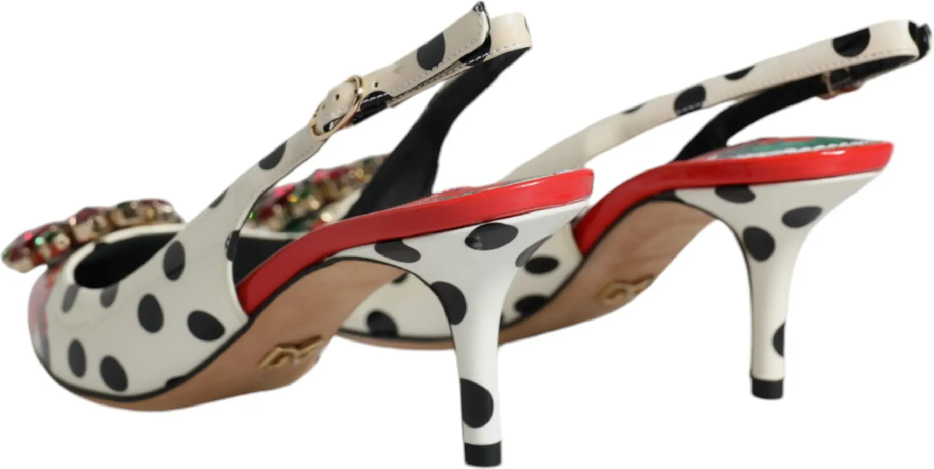 Slingback Shoes Dolce & Gabbana Multicolor Leather Crystal Heels