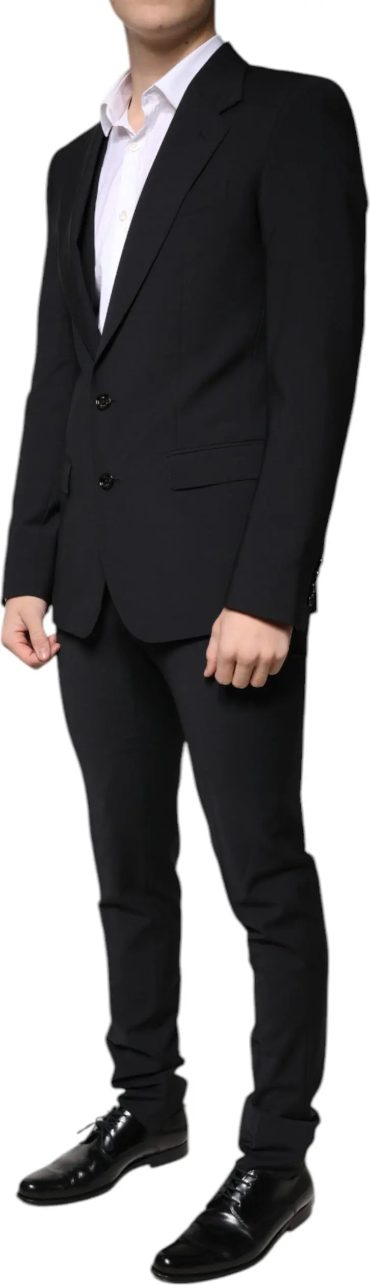 Suit Dolce & Gabbana Black Wool 3 Piece Slim Fit Formal Men Suit