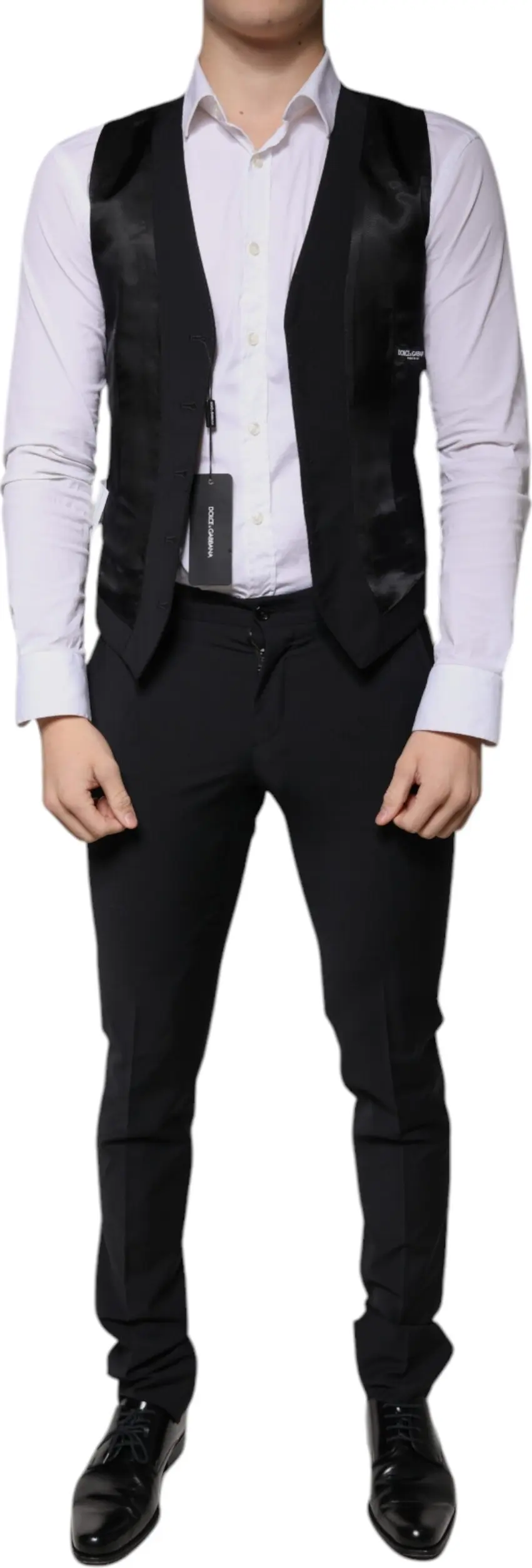 Suit Dolce & Gabbana Black Wool 3 Piece Slim Fit Formal Men Suit