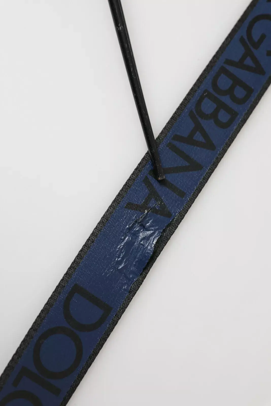 Bel Dolce & Gabbana Black Blue Logotipi Kumush Metallicheskaya Kleshnya Kemer