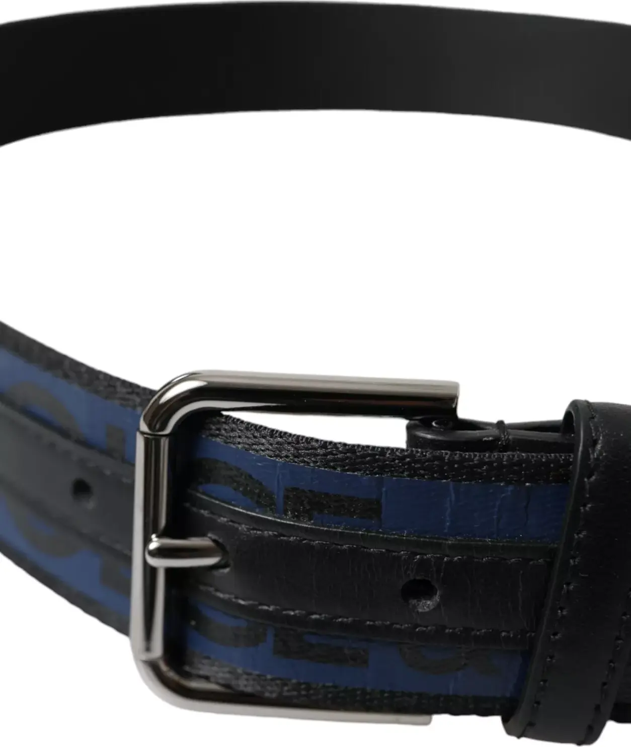Bel Dolce & Gabbana Black Blue Logotipi Kumush Metallicheskaya Kleshnya Kemer