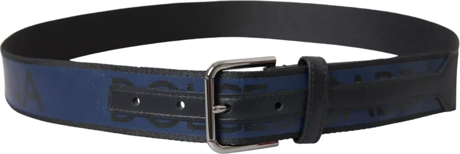 Bel Dolce & Gabbana Black Blue Logotipi Kumush Metallicheskaya Kleshnya Kemer