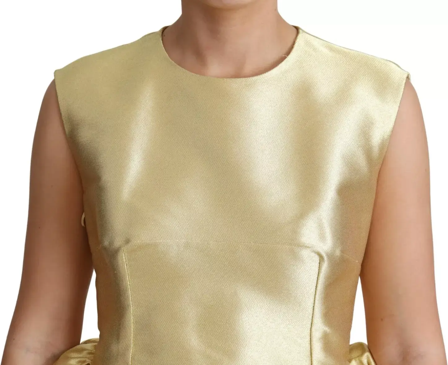 Платье Dolce & Gabbana Gold из полиэстера без рукавов, расклешенное, из тюля