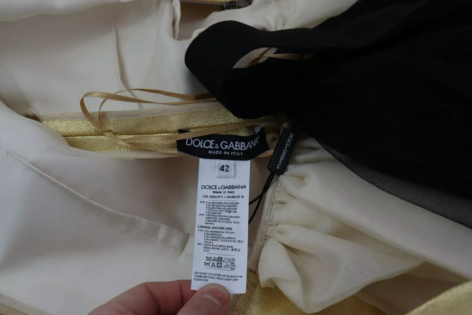 Платье Dolce & Gabbana Gold из полиэстера без рукавов, расклешенное, из тюля