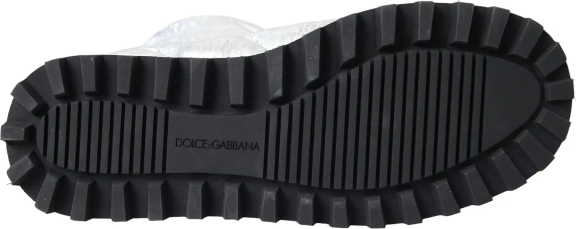Boot Shoes Dolce & Gabbana Metallic Silver Quilted Logo Patch