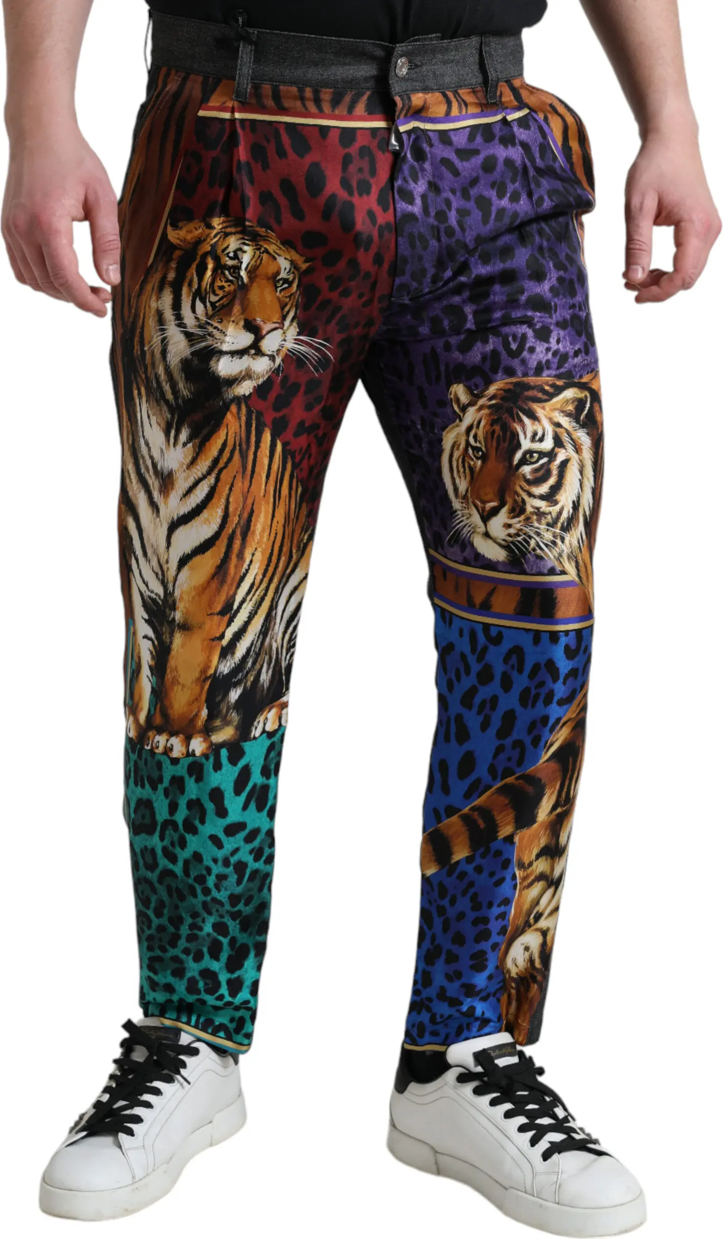 Jeans Dolce & Gabbana Multicolor Tiger Cotton Loose