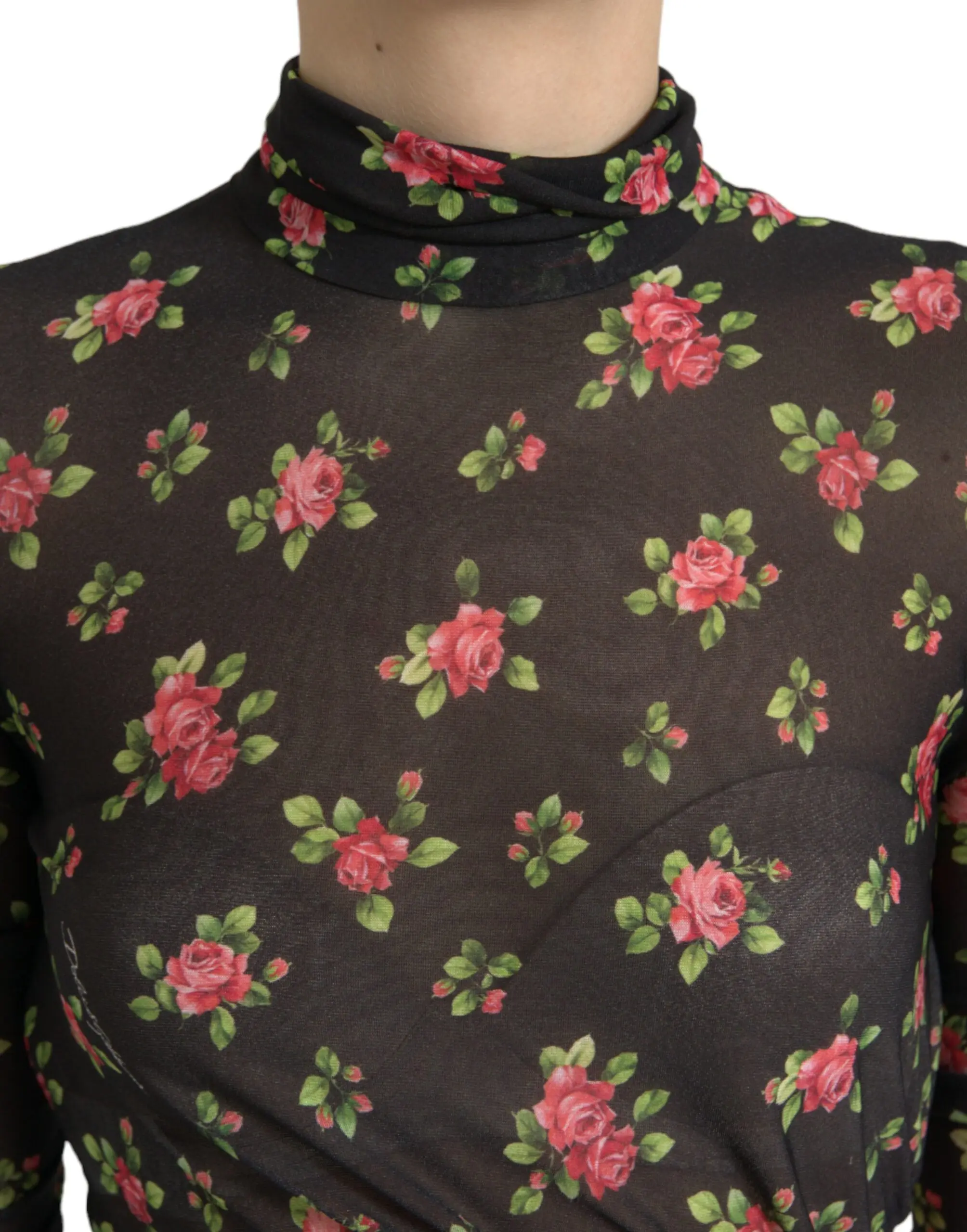 Платье Dolce & Gabbana Черное с цветочным принтом с вырезами футляр Макси