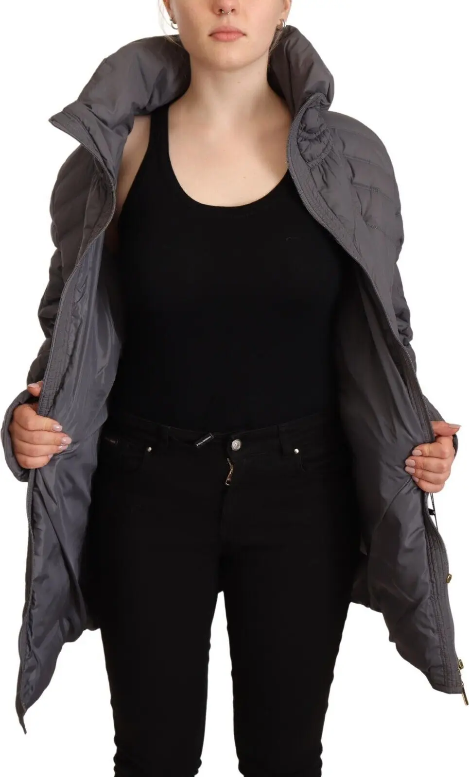 Куртка Roccobarocco Серая Стеганая с Длинными Рукавами