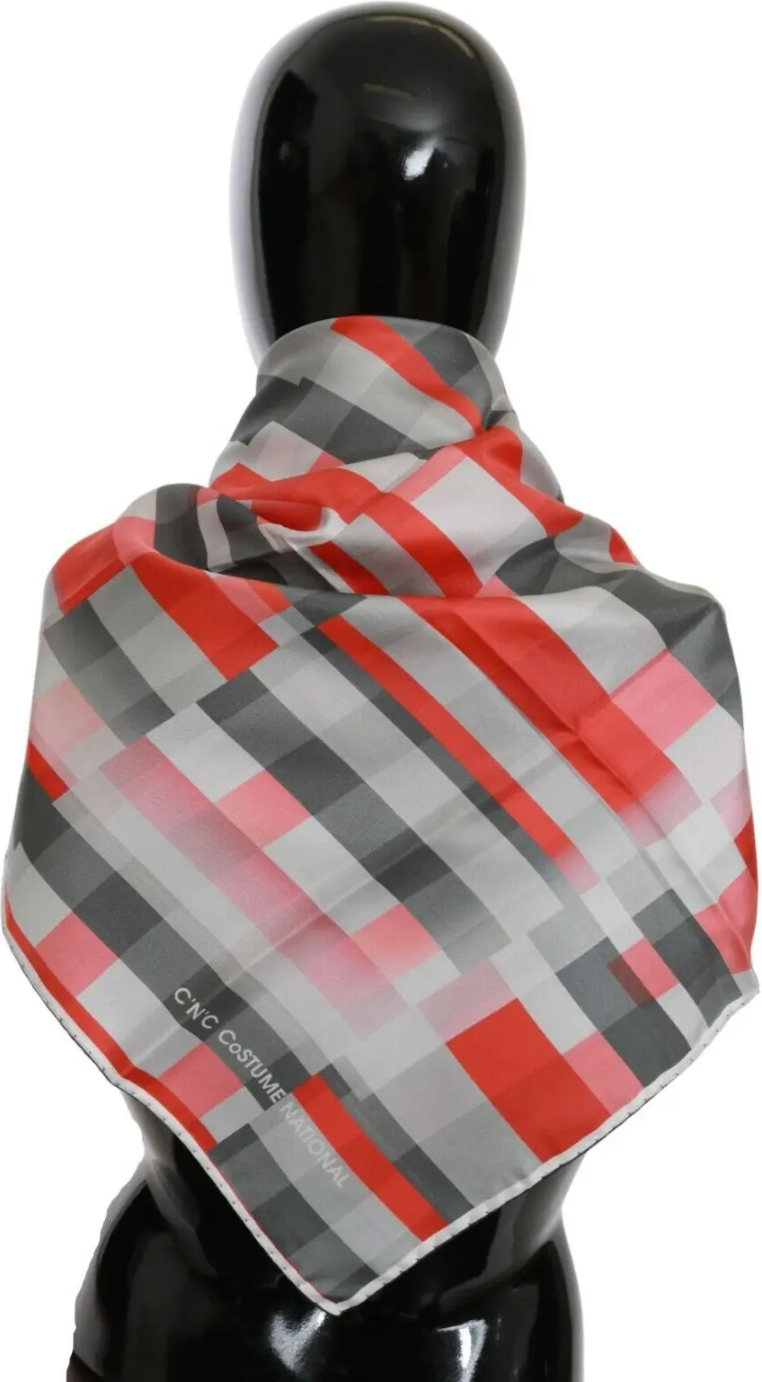 Scarf Costume National Elegant Silk Checkered Scarf