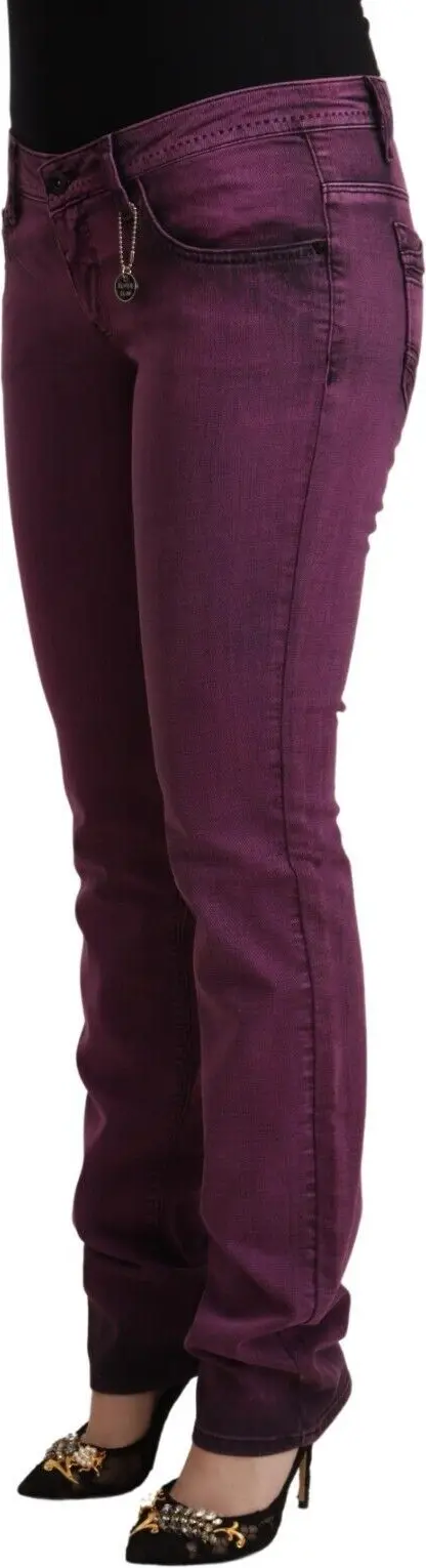 Costume National Jezil Bina, Purple Cotton Stretch Slim Fit Denim