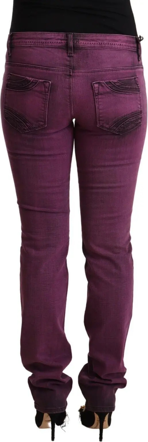 Costume National Jezil Bina, Purple Cotton Stretch Slim Fit Denim