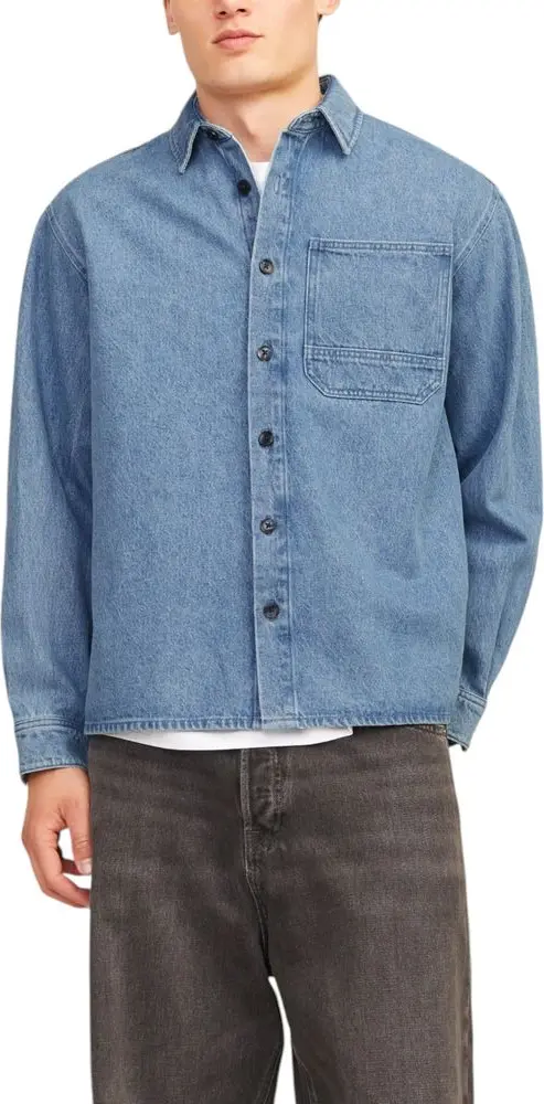 Рубашка Jack & Jones Светло-голубая джинсовая рубашка