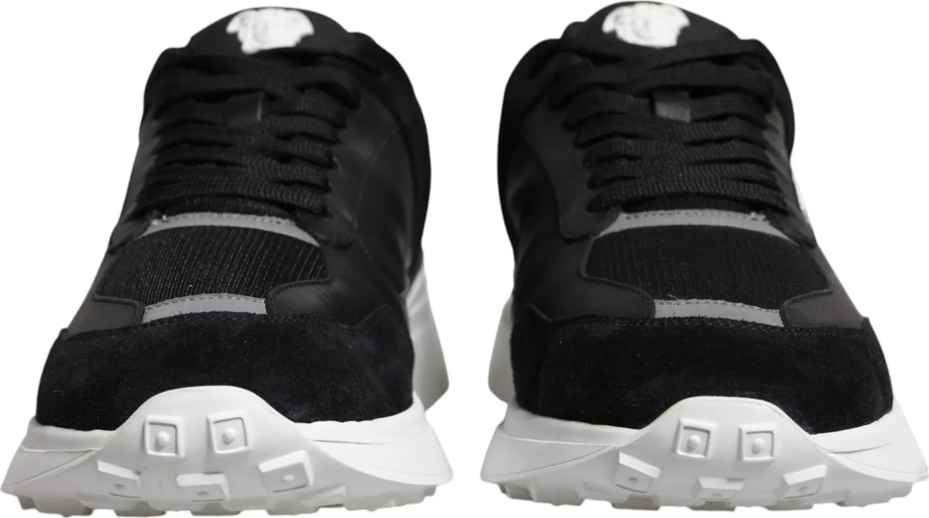 Sneakers Versace Black Canvas Quad Fabric Medusa Low Top Sneaker Shoes