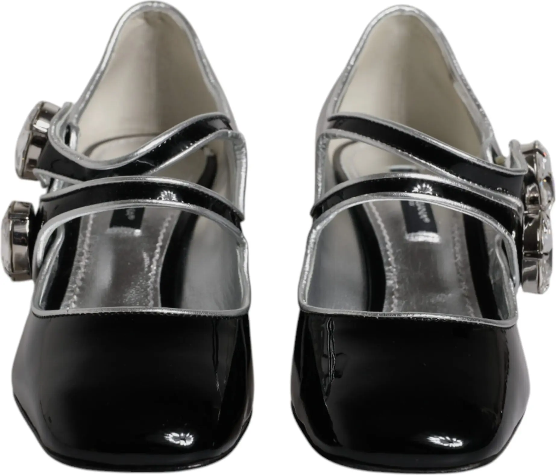 Dolce & Gabbana patent charmdori kristalli Mary Jane tuflilari Qora